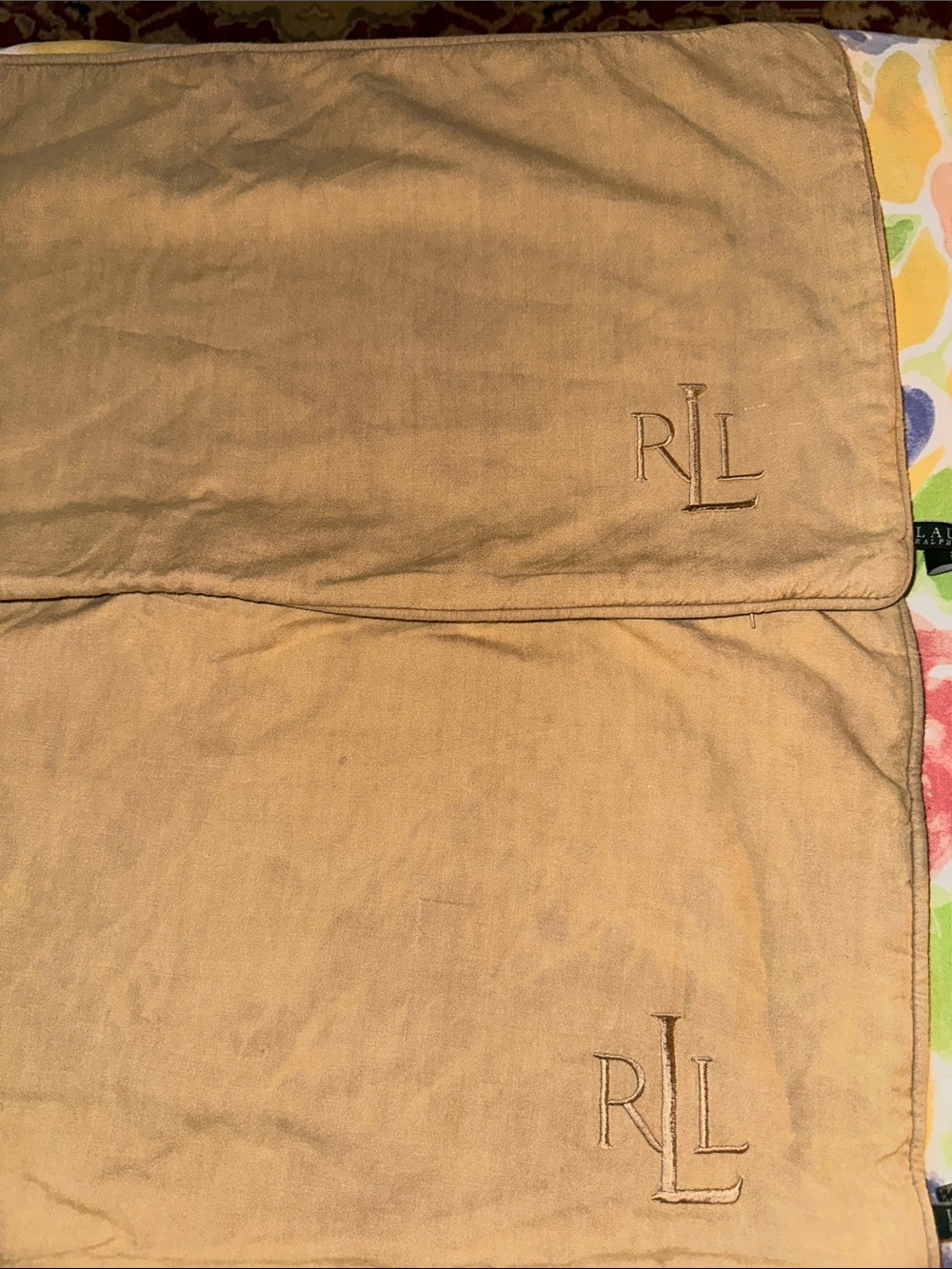 2 Ralph Lauren Lumbar Pillow Cover Warm Beige 13” x 26” - Picture 3 of 5